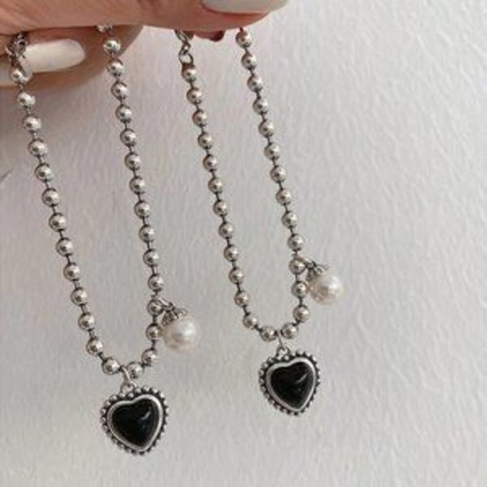 *NEW 925 Sterling Silver Pearl Heart Bracelet
